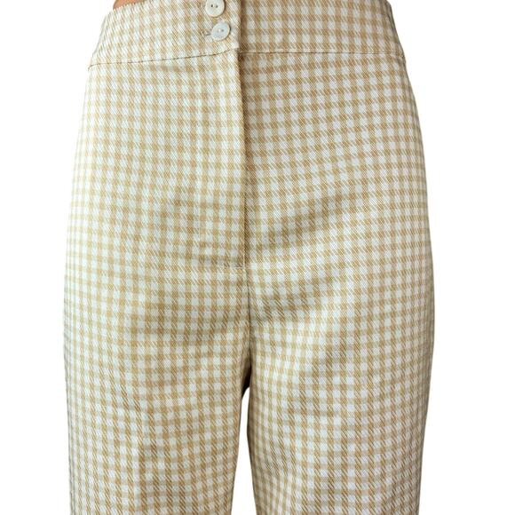 NEW Song of Style Yellow White Gingham High Rise Wide Leg Casual Pants Size L - Picture 4 of 6